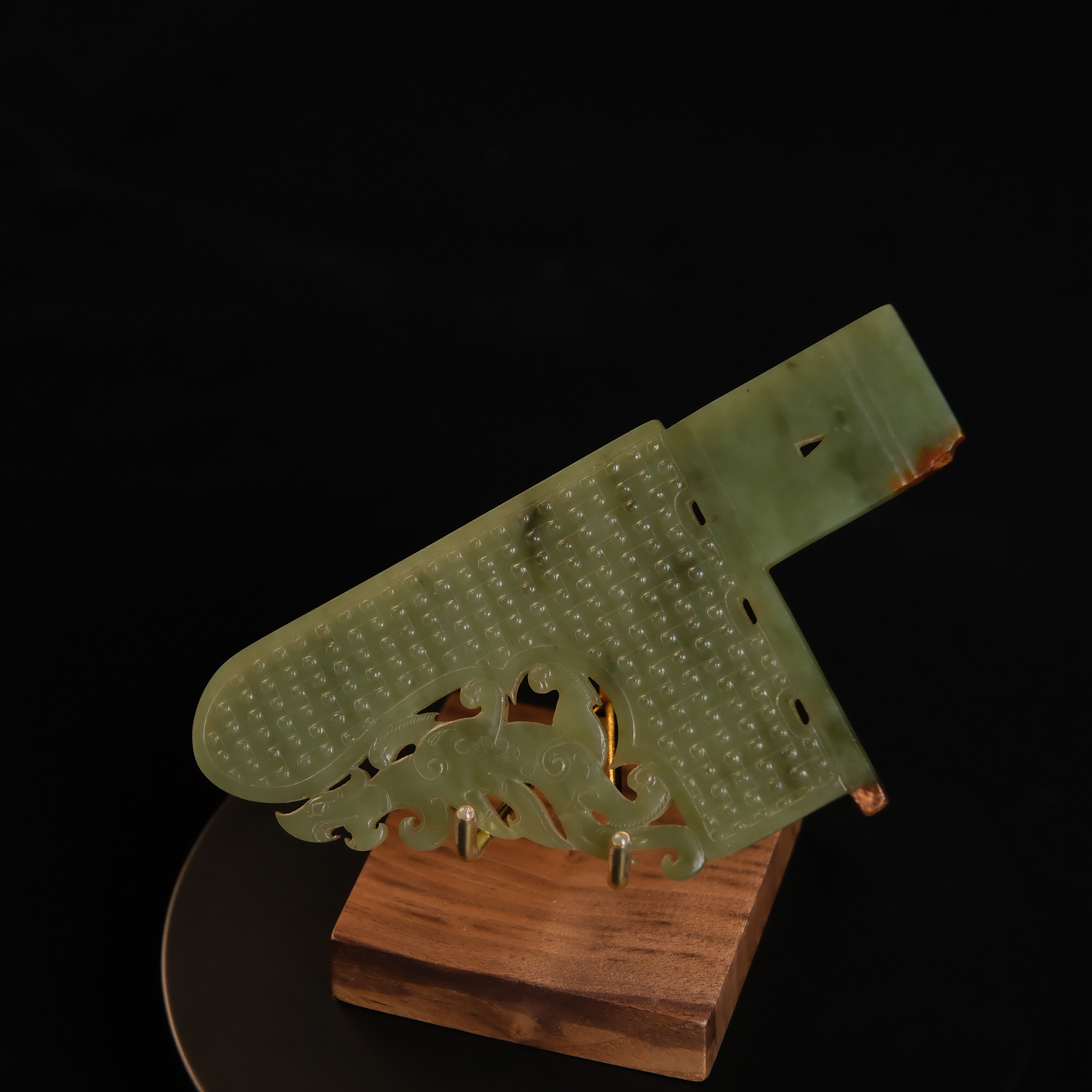 清早期碧玉龙纹玉戈-HBG128273