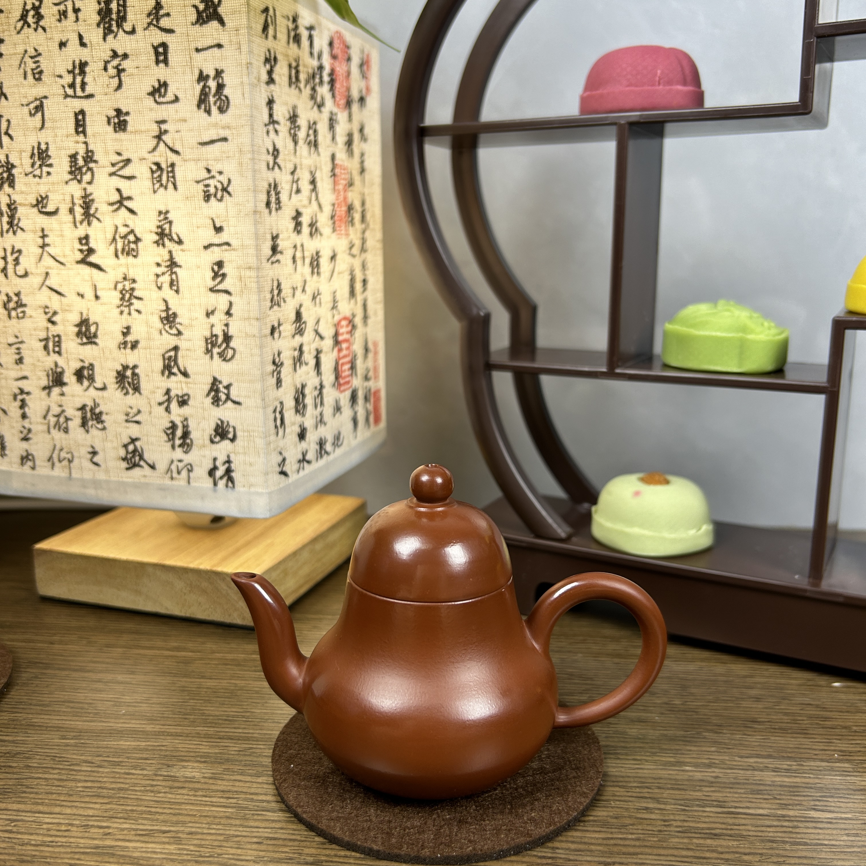 思婷壶泥壶梨形潮州原矿朱泥纯手工拉胚全手工制作茶壶红泥茶具