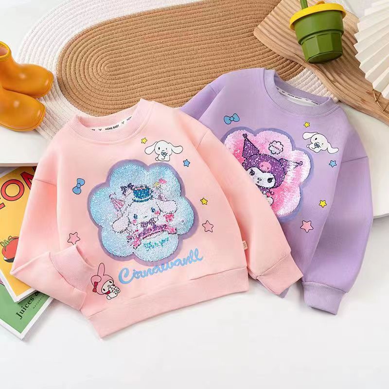 女童春秋款卫衣2024春季新款长袖上衣女孩洋气时尚中小童打底衫