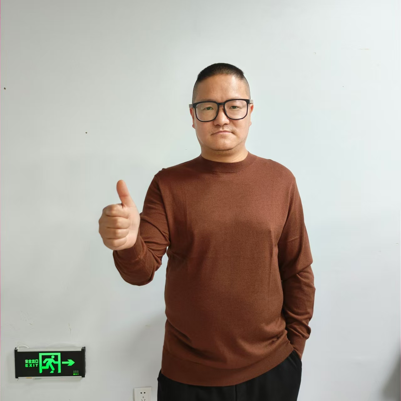 （帛贸贴身蚕丝羊绒Sc2311）桑蚕丝羊绒园领男衫