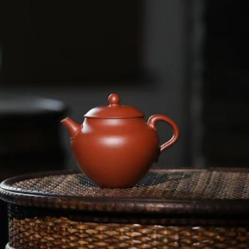 【观一茶堂】宜兴紫砂九瀚唐风-真二式赵庄大红袍九瀚艺术紫砂茶壶