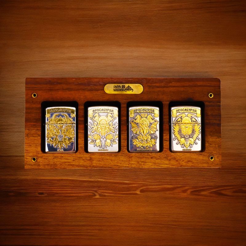 ZIPPO/之宝S925银鎏金【天启四骑士】盔甲机正品煤油打火机KF-DF