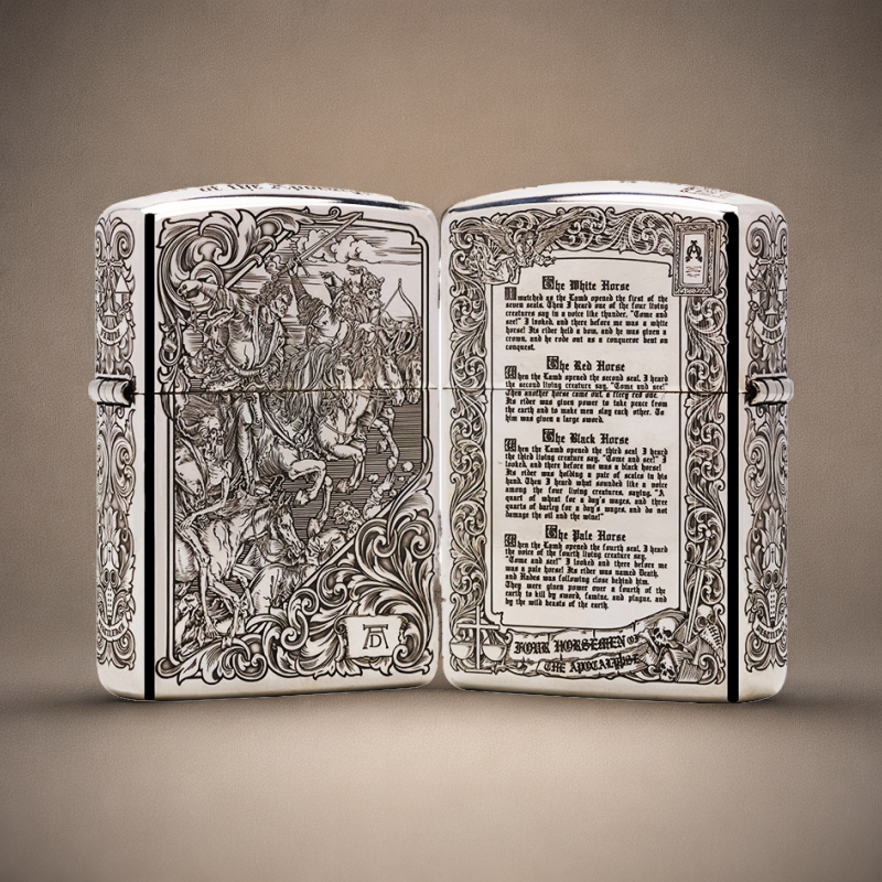 ZIPPO/之宝S925银盔甲机【新天启四骑士】正品煤油打火机KF-DF