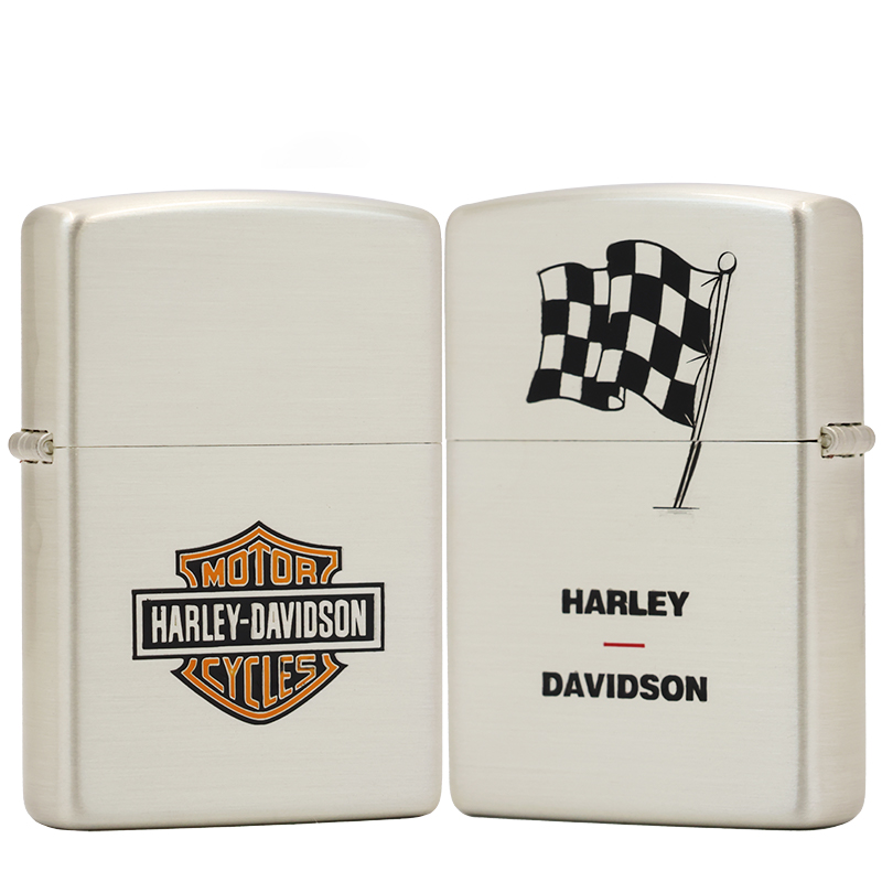 ZIPPO/之宝镀银【哈雷旗帜】正品煤油打火机KF-DF