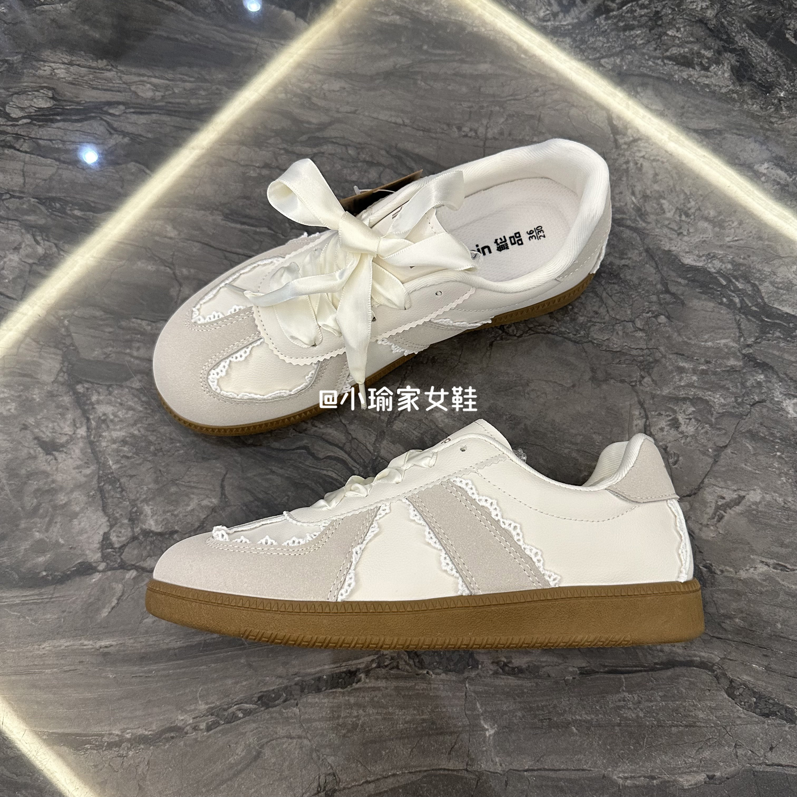 小瑜家 芭蕾阿甘德训鞋女款2024夏季新款鮀品厚底小白鞋休闲板鞋