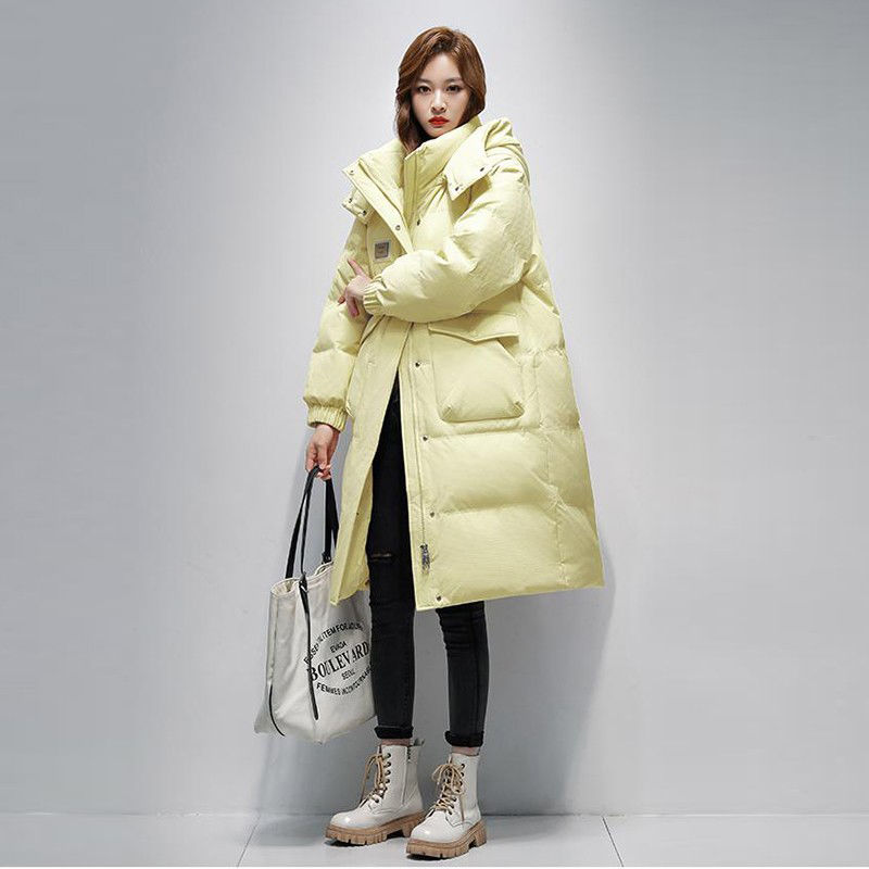 波司澄羽绒服女中长款2023冬季新款加厚保暖气质大码连帽白鸭绒外