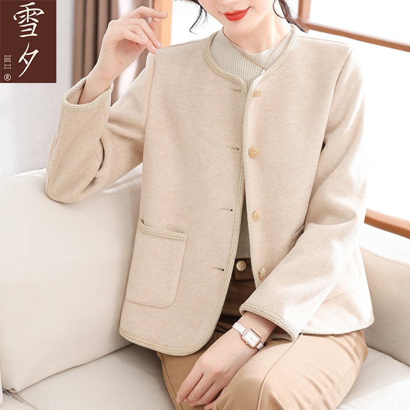 【雪夕】年轻妈妈春装短款毛呢外套Z-X-HFFDD722