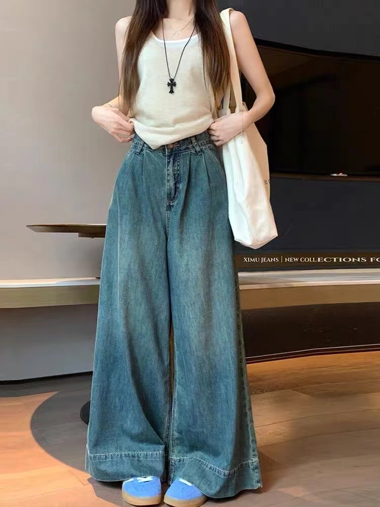 白默认瑕疵介意勿拍牛仔长裤女百搭显瘦复古春秋春秋高腰夏季