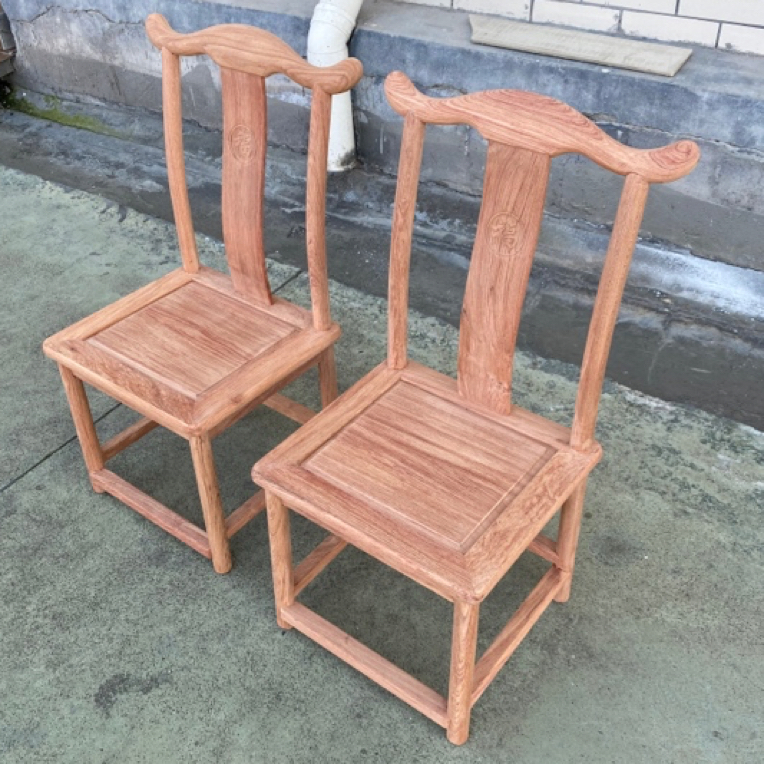 实木小靠背椅小巴花椅子明式休闲椅中式换鞋椅儿童椅官帽椅家用