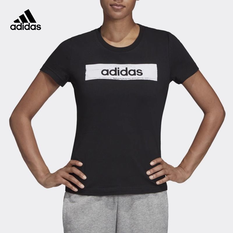 adidas/阿迪达斯短袖女装夏季新款运动服透气休闲圆领T恤女EI4586