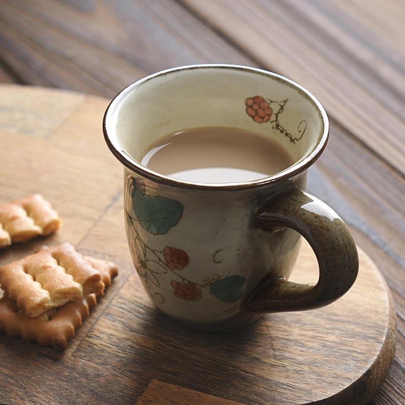 中秋家用餐具好物推荐波佐见烧日本进口餐具蓝染窑草花木莓自由杯