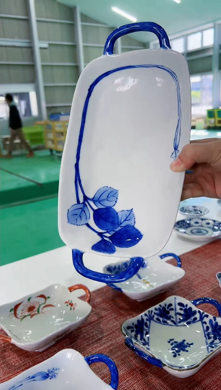 【闪购商品】瓷碗みつば　手付盛鉢