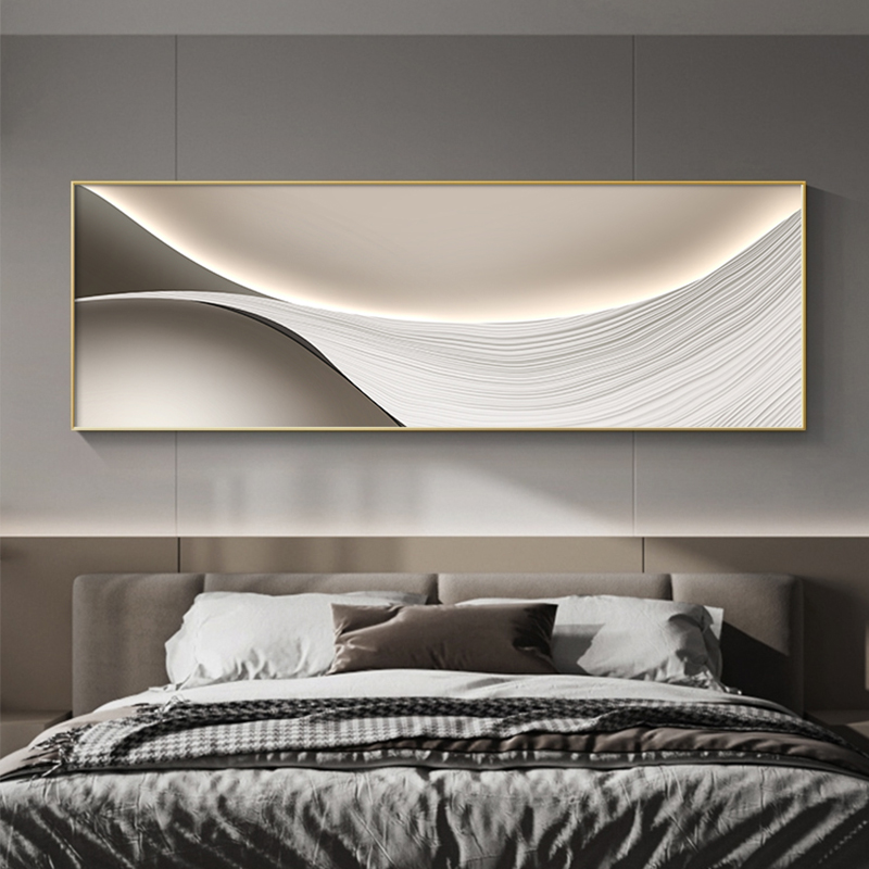 现代轻奢床头装饰画极简抽象主卧床头壁画大气高级感卧室墙壁挂画