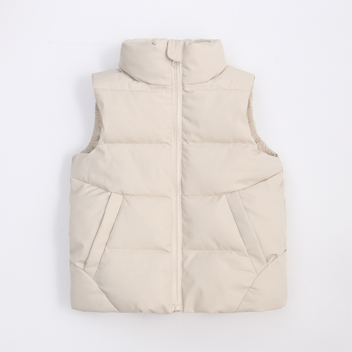 【19】童装纯色立领马甲女童男童简约保暖绵外套