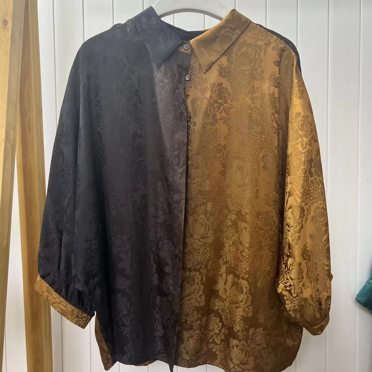 锦丝院【鎏金】中式国风时尚百搭衬衫渐变色女装21886