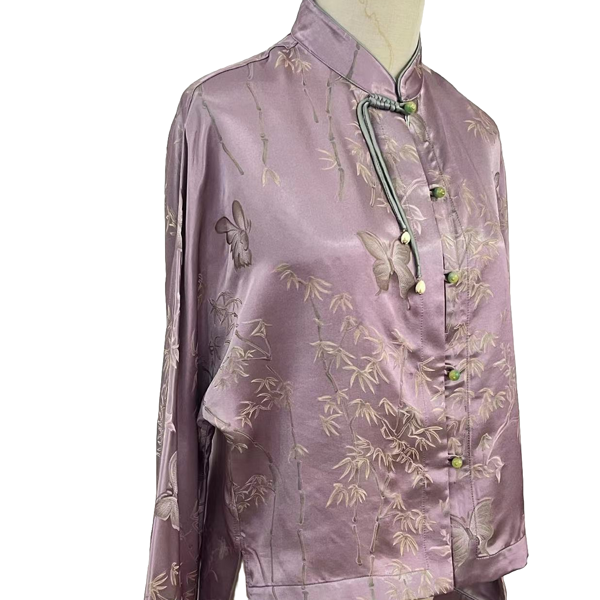 锦丝院 [微瑕紫秋香] 新中式桑蚕丝提花时尚外套651356