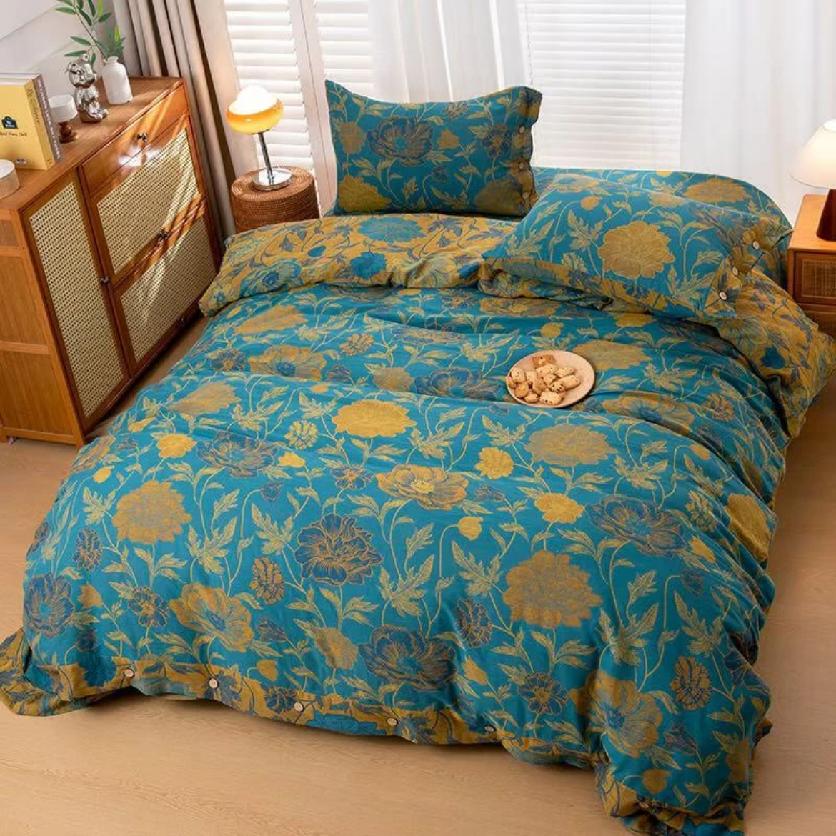 【缠连枝】被套纯棉双层纱色织提花可水洗机洗被套母婴A类亲肤透气