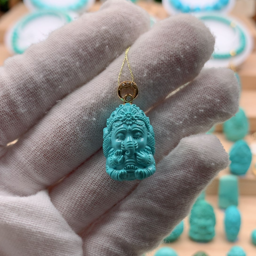 绿松石配饰18K金镶嵌