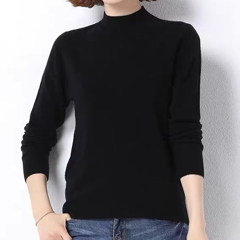 XFYN |【叠穿秘诀】早秋100%羊毛针织上衣女半高领毛衣无缝一体