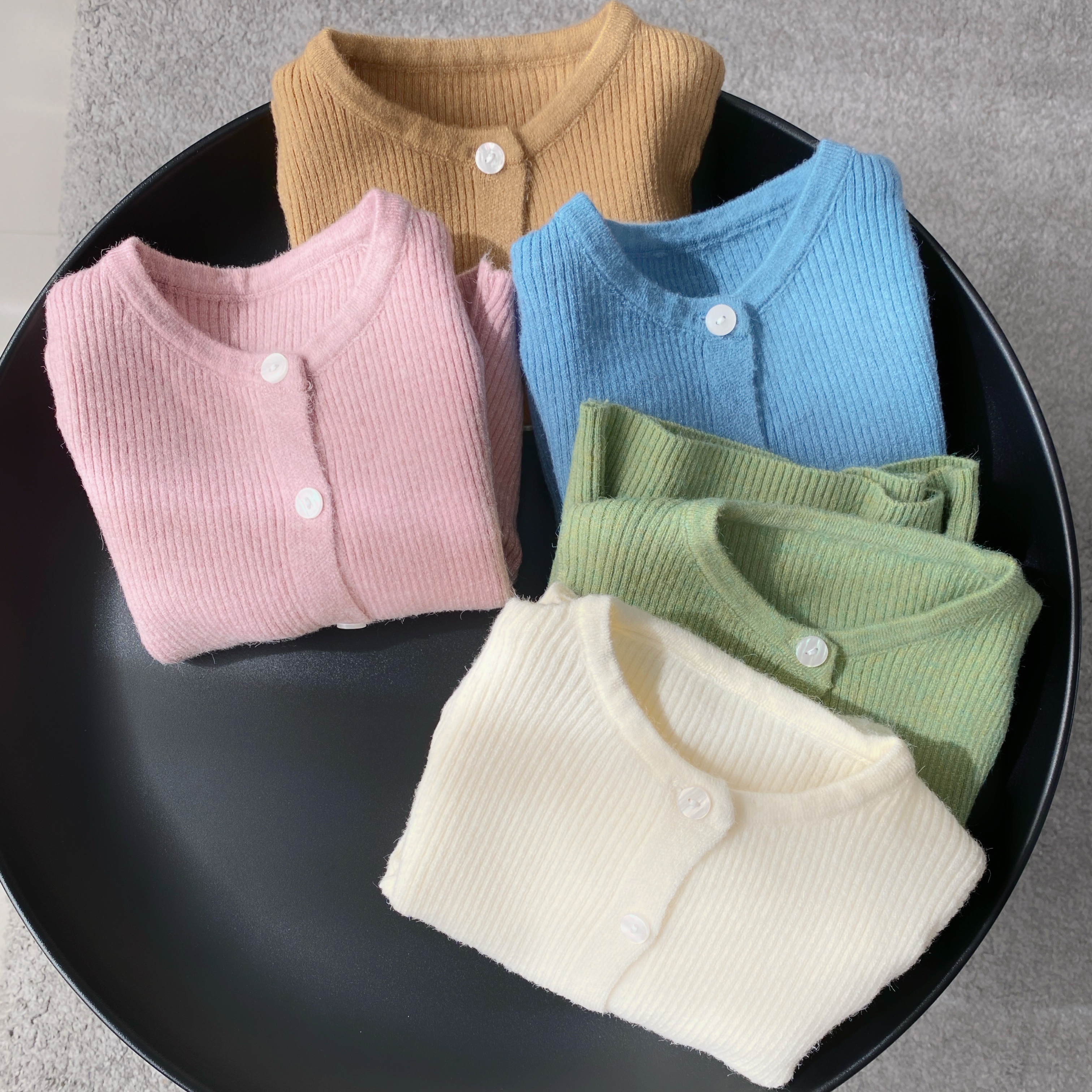 儿童时尚百搭毛开衫 春秋款毛衣外套 