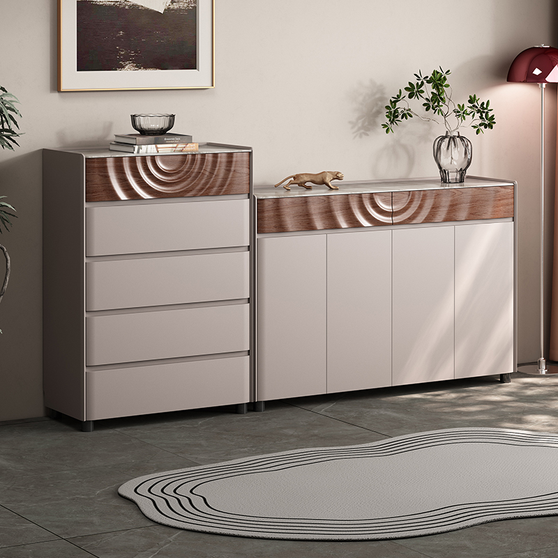 意式轻奢高级感五斗柜八斗柜胡桃木卧室床尾现代简约客厅置物边柜