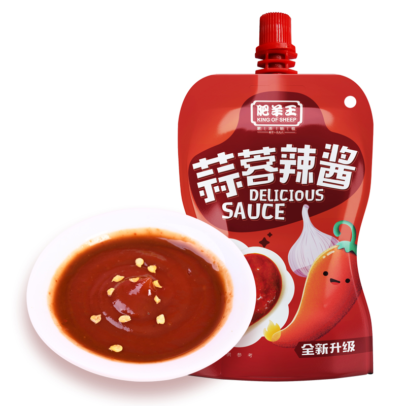 华程食品蒜蓉辣酱蘸酱手抓饼烤肉家用拌饭酱甜辣酱拌饭酱300g