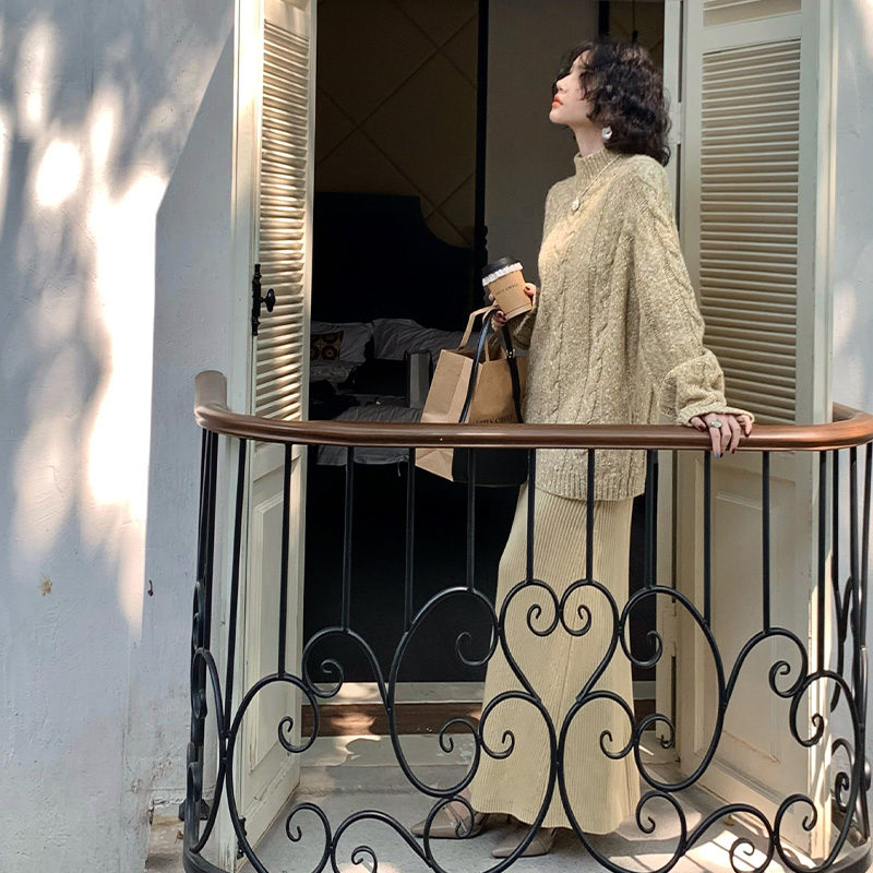 酒午自制 秋冬季高领宽松毛衣KLF3849