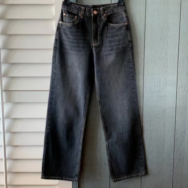 New Merry2024新款灰色牛仔裤时尚百搭潮流女