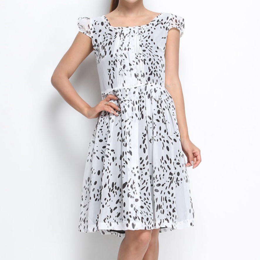 女装连衣裙裙子时尚印花显瘦碎花拼接中长款