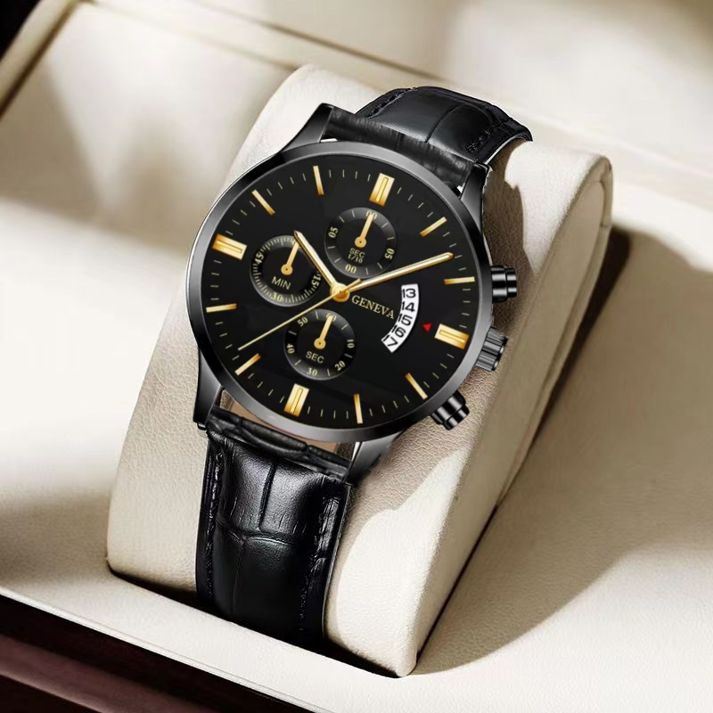 时尚潮流男士潮流银壳黑面简约腕表——A319