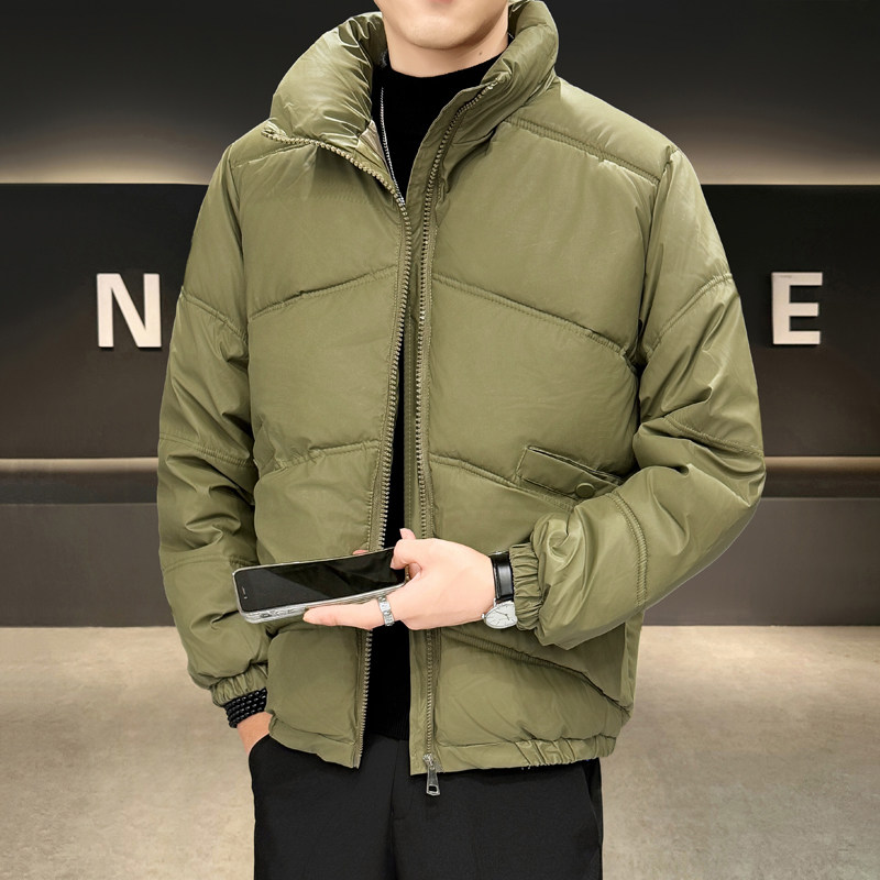 2024秋冬季男士时尚休闲保暖纯色立领棉服潮流韩版青年外套DY103