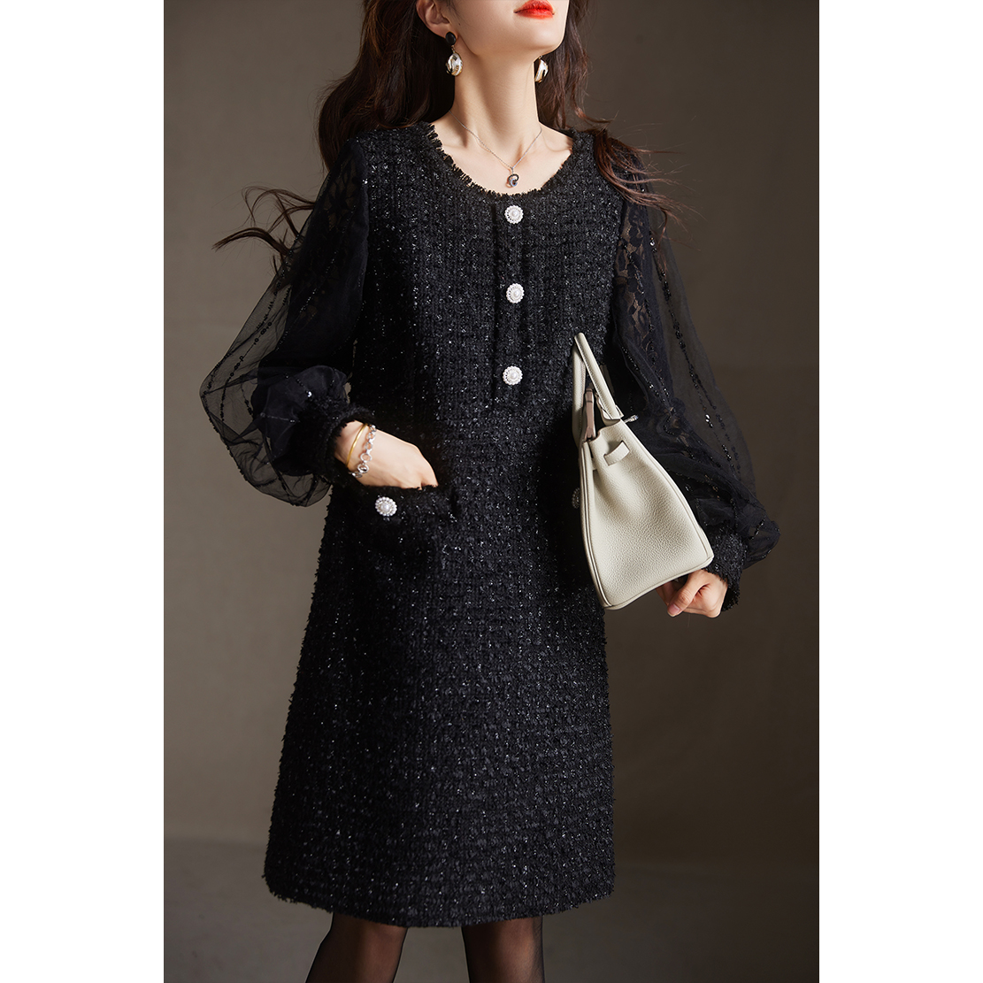 素木女装时尚小香风连衣裙5312CSZ048