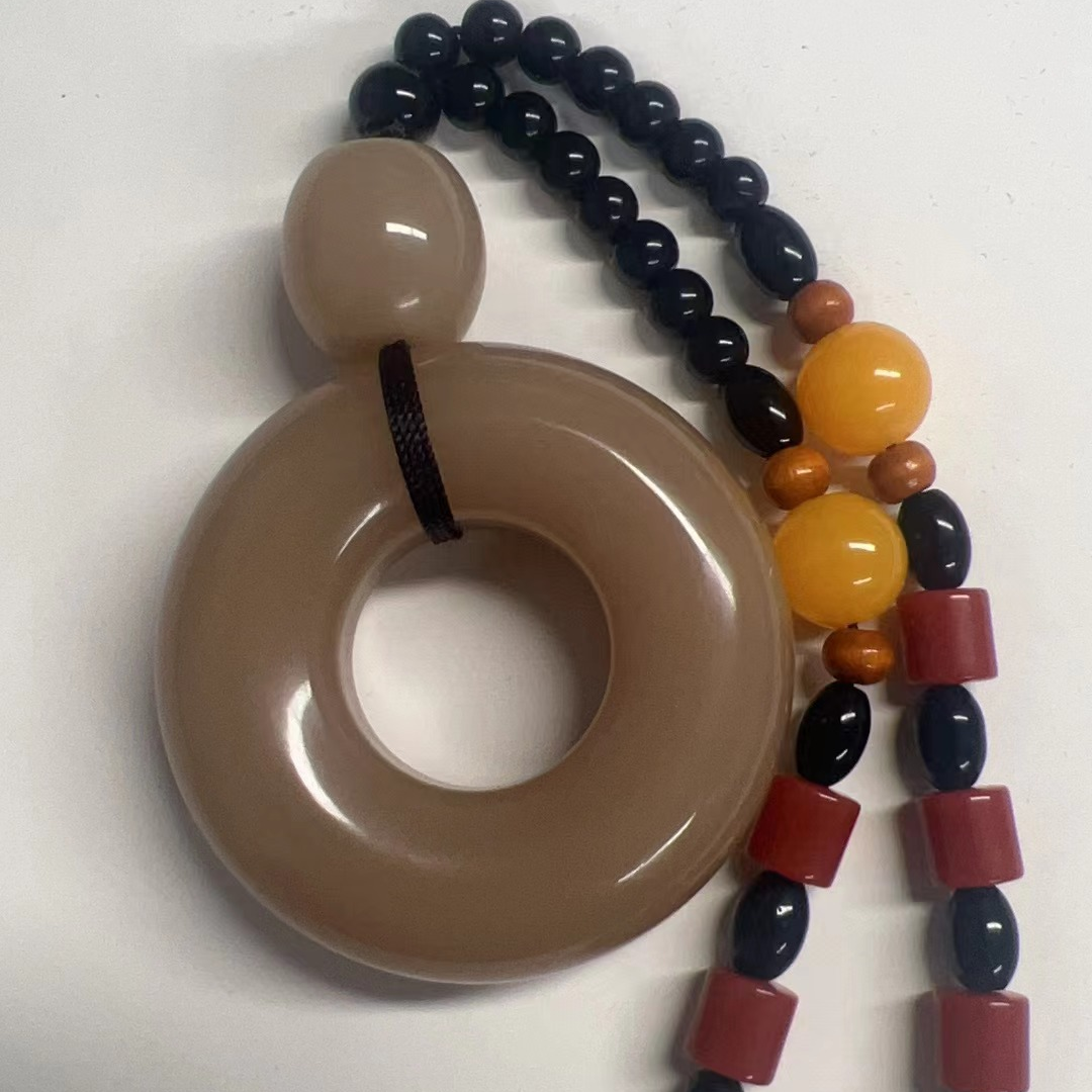 和田玉藕粉色手把大权在握