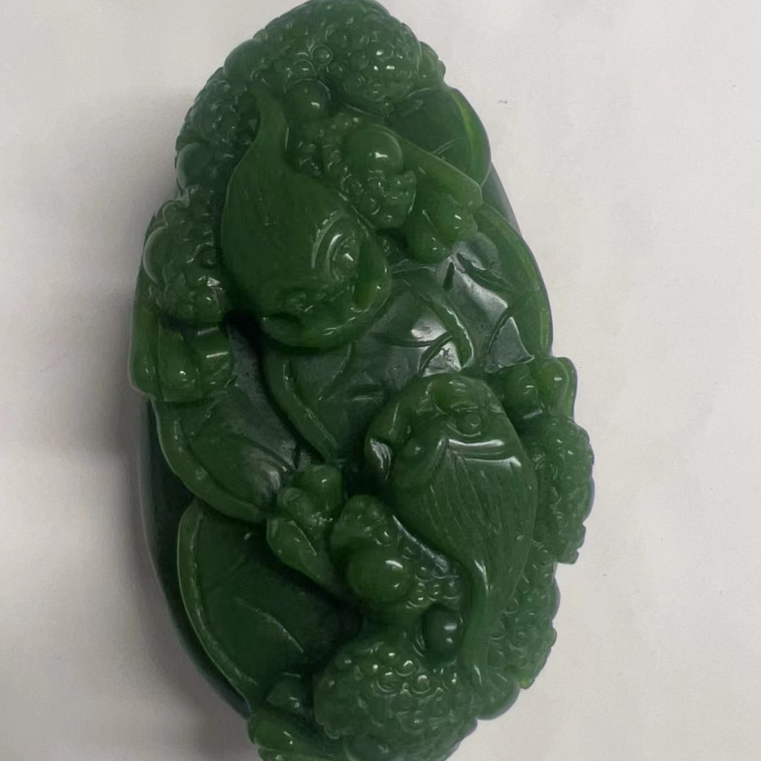 和田玉碧玉手把件