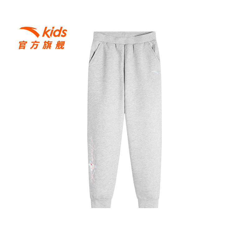 安踏儿童女大童针织运动长裤冬新款舒适保暖中大童加绒运动裤