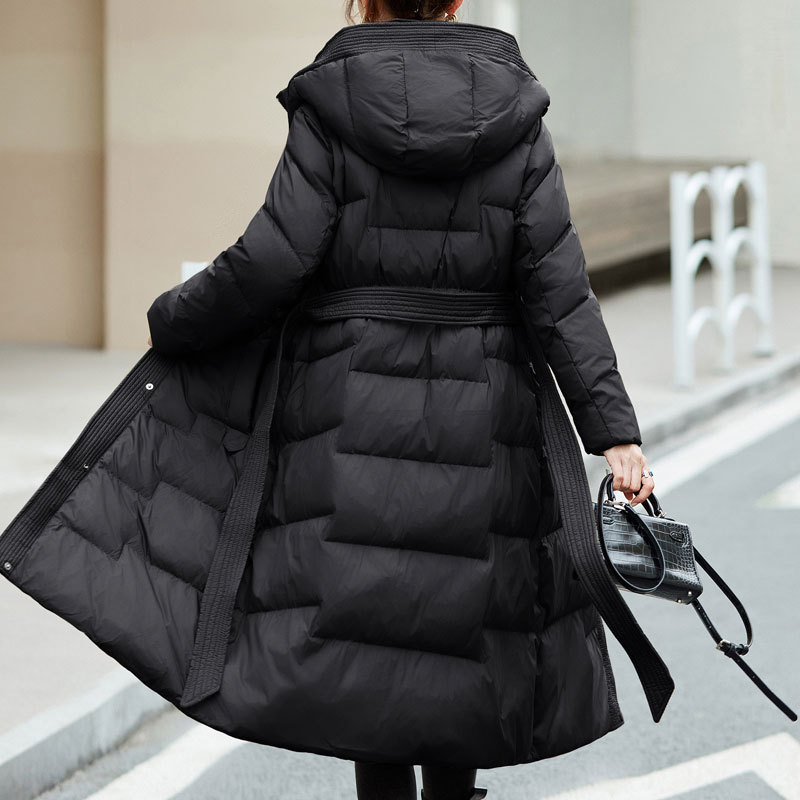 8092秋冬款品质女装连帽厚外套大码长款羽绒时尚保暖韩版