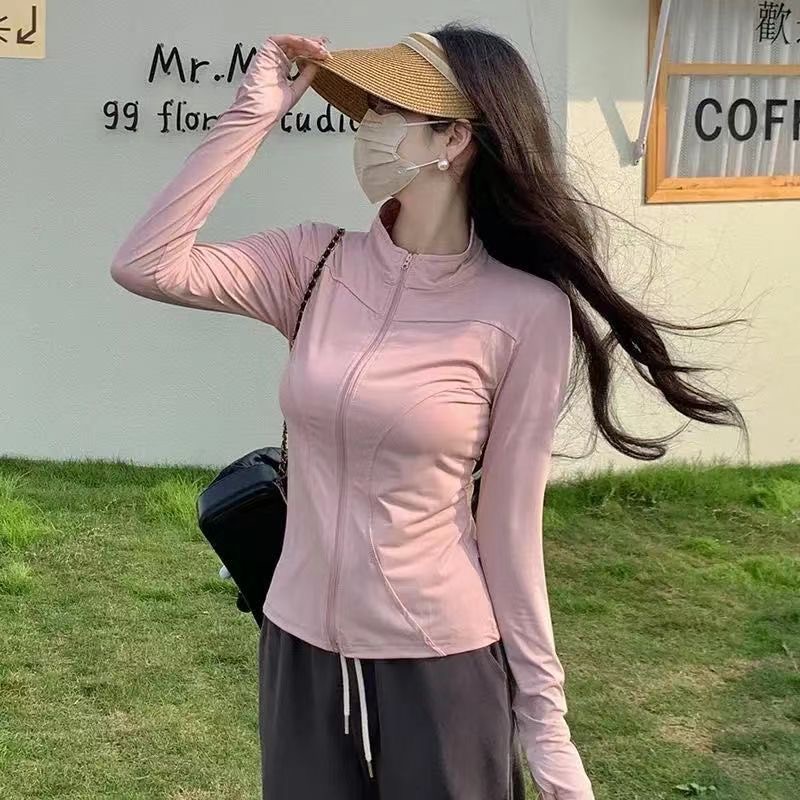 夏季UPF50+立领夏季防晒衣女夏修身立领百搭户外防晒上衣039