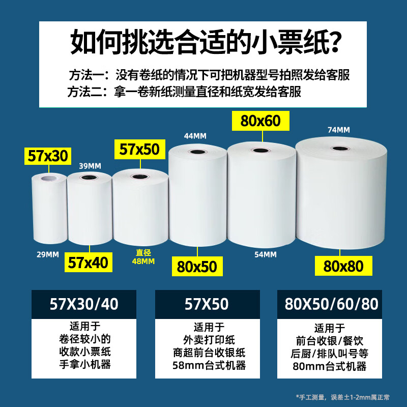 收银机打印纸 小票打印纸 打印机纸 超市餐饮后厨 小票机打印纸