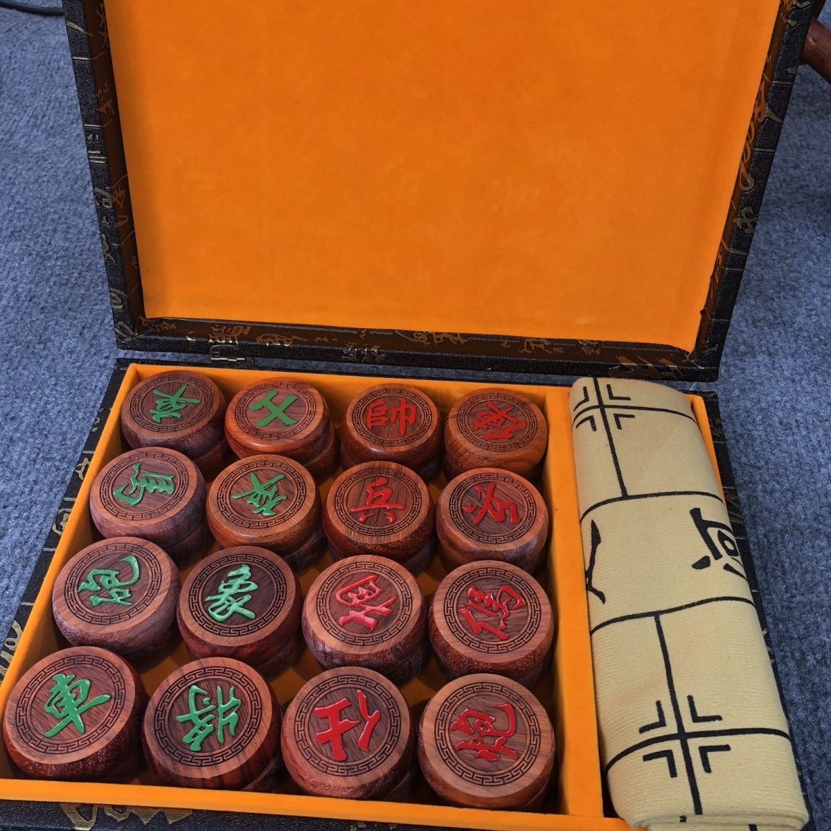 花梨木象棋原木礼盒装