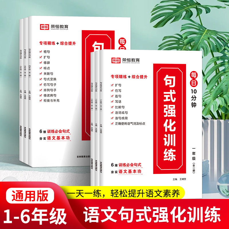 【荣恒教育】小学1-6年级 每日10分钟 语文句式强化训练 专项专练dr