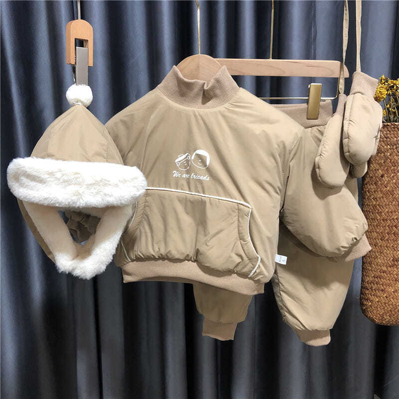 男宝宝秋冬套装加棉洋气一岁棉服婴儿棉衣服男童冬装冬季