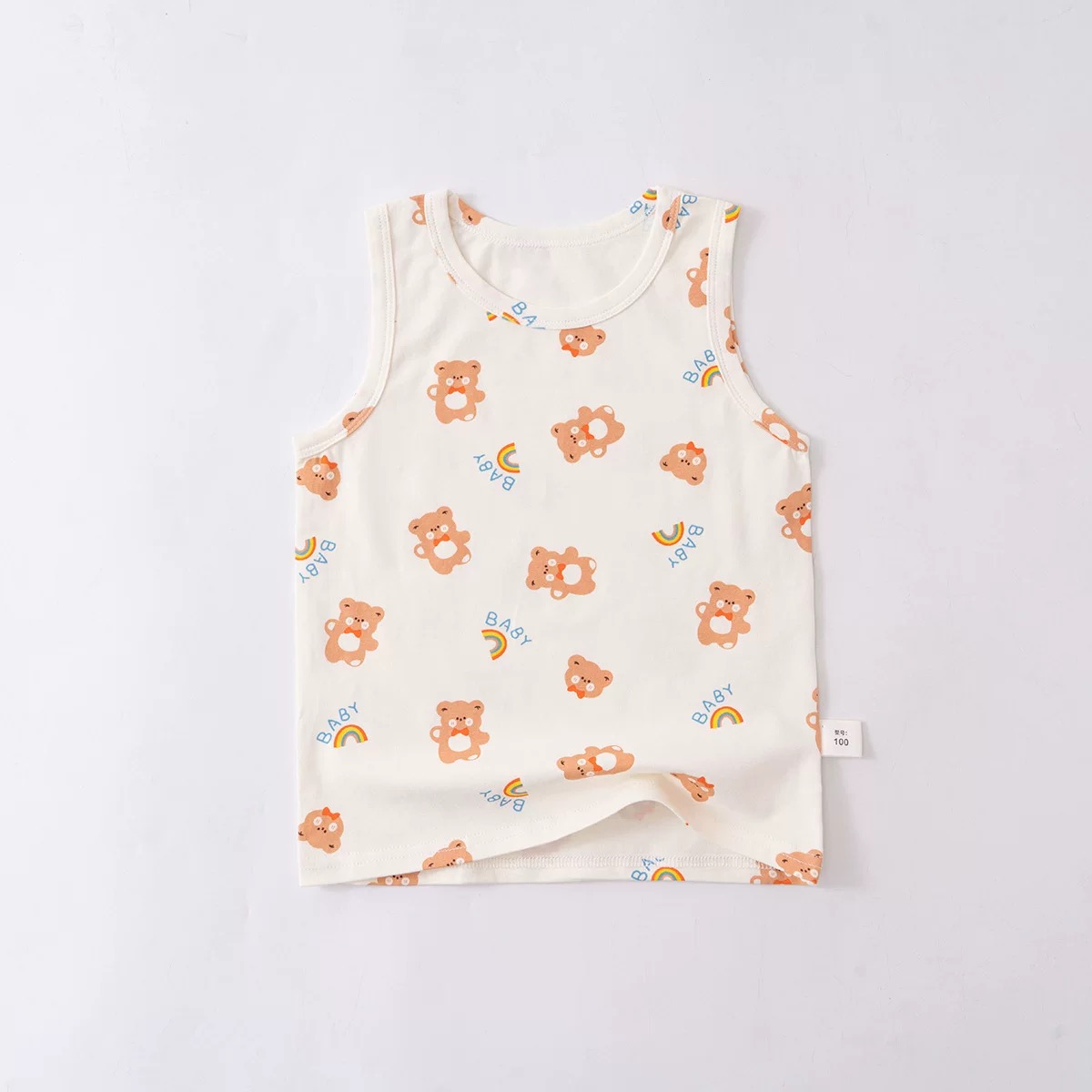 6月11小猪大卫 男女童莱卡背心夏款穿儿童印花背心