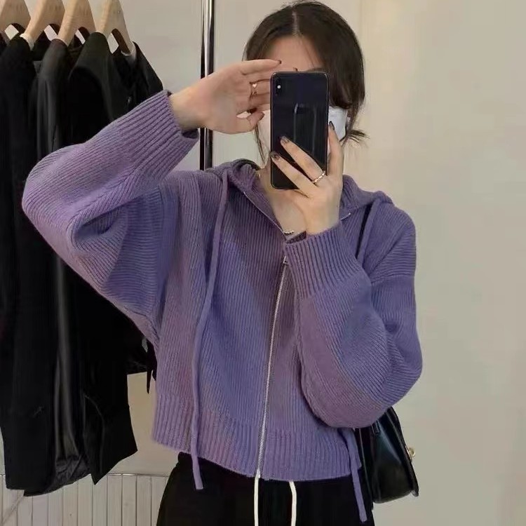 黄厂长针织毛衣连帽宽松休闲时尚韩版秋冬