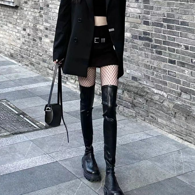 方糖过膝长筒靴女2023新款厚底增高秋冬靴子高筒长靴厚底高筒靴