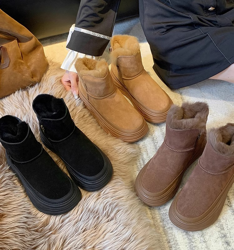 【谷梦严选】雪地靴厚底女款短靴冬季棉鞋加绒加厚女士雪地棉鞋女