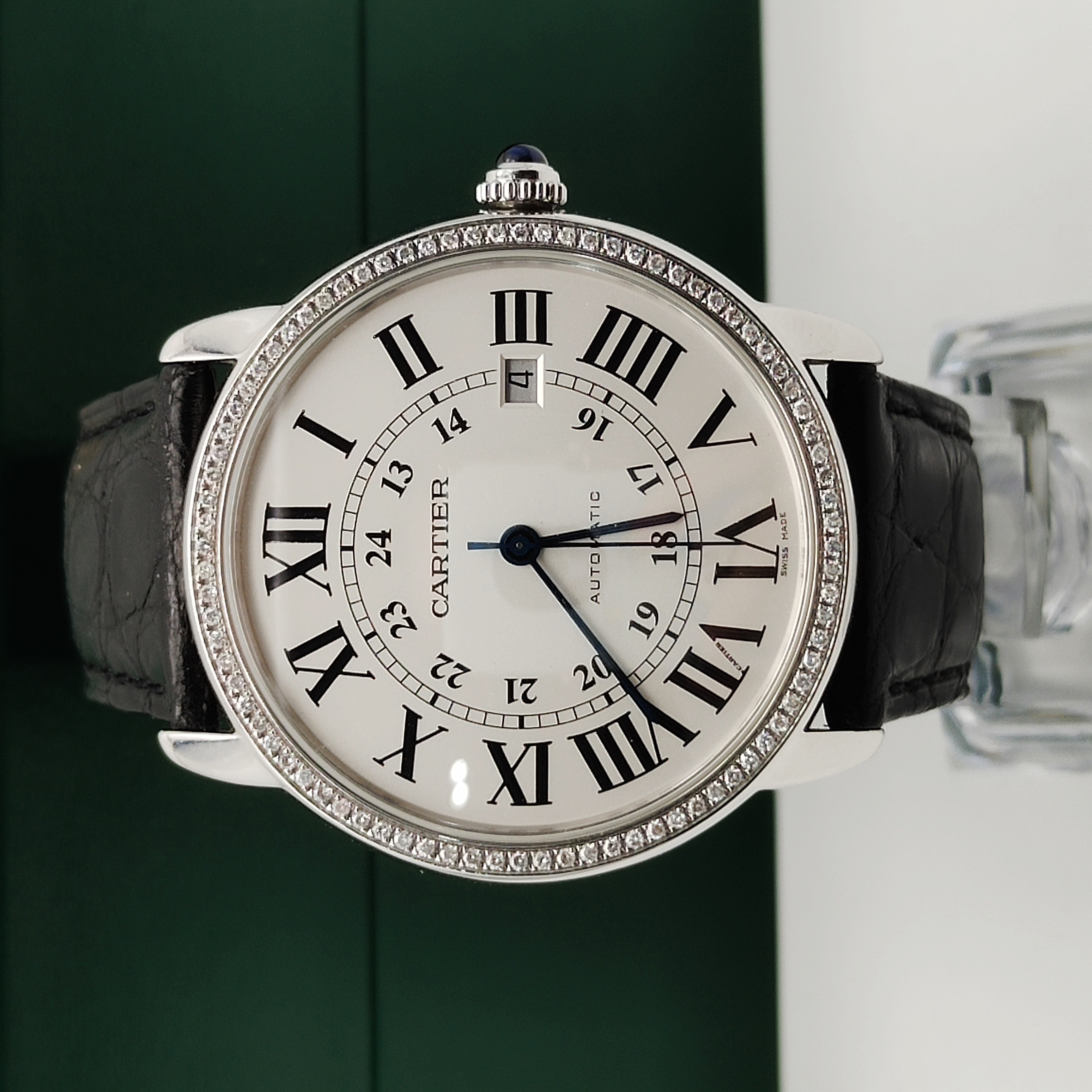 99新 Cartier/卡地亚 伦敦系列/后加钻/自动机械/表径42mm/单表