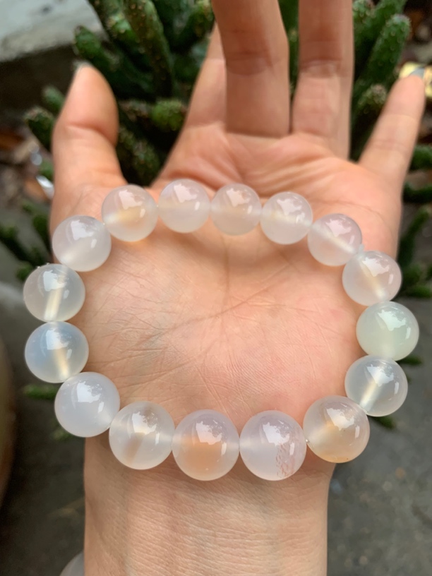 天然玛瑙白月光糖心手串荔枝冻单圈圆珠子手串仙女款 多样性发货