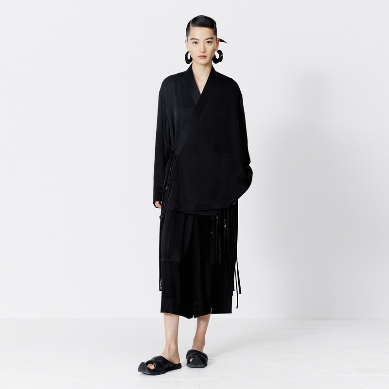 ZHUCHONGYUN2023夏新款新中式设计感流苏交襟西装外套C1DE23168