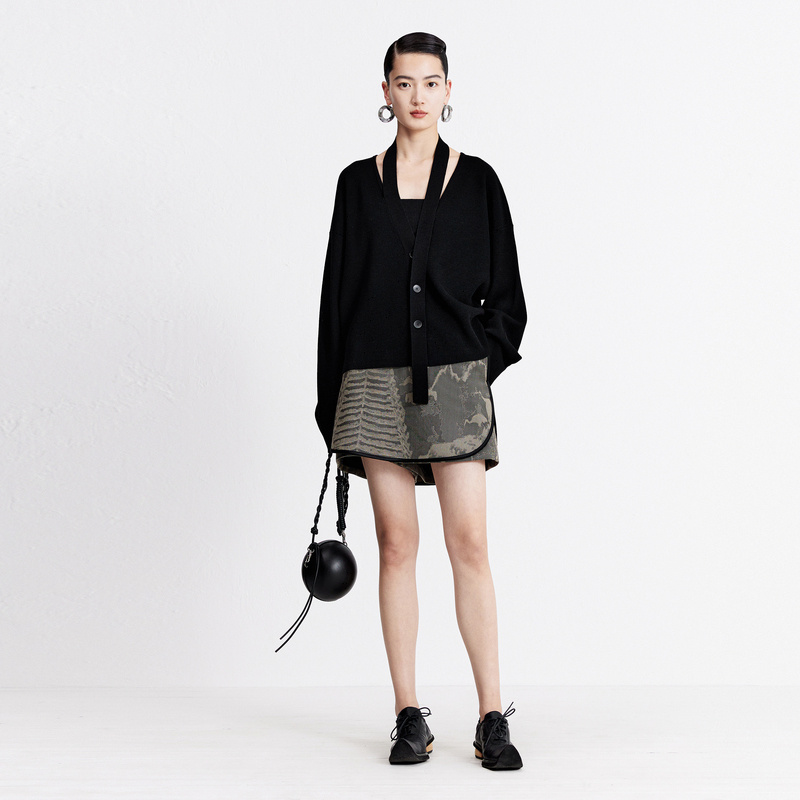 【山林印象】ZHUCHONGYUN2023秋新款艺术感提花A字裙裤C1DE32705