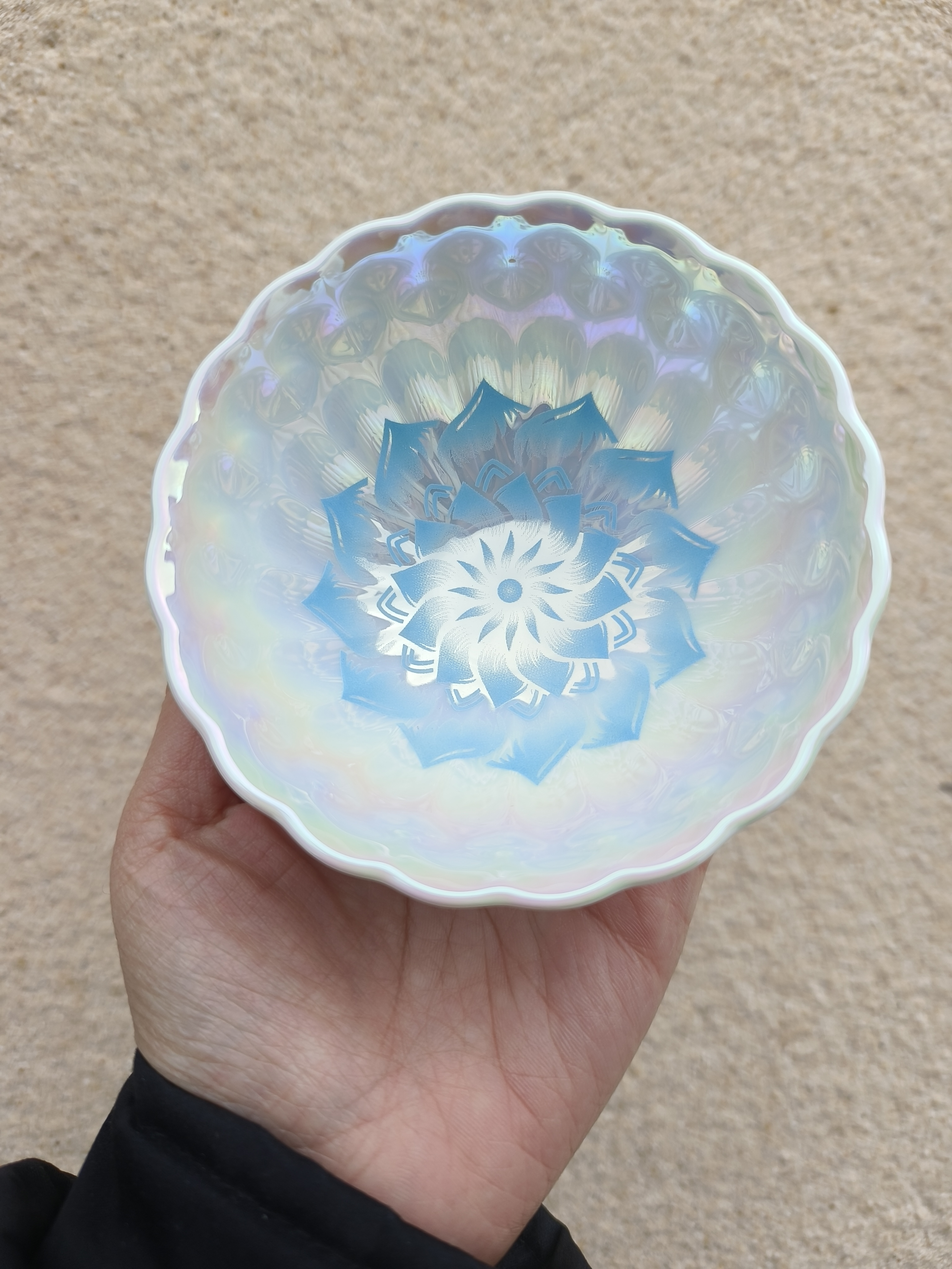 【彩贝蓝莲花】瓷器主人杯品茗杯喝茶喝水陶瓷无礼盒七彩系高端